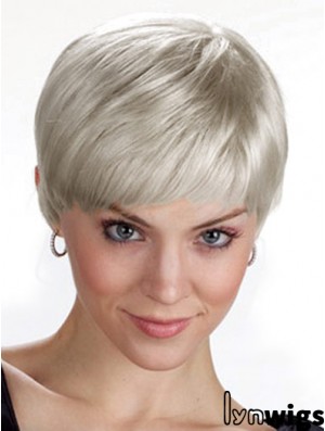 Ladies Grey Wigs UK With Capless Grey Cut Chin Length