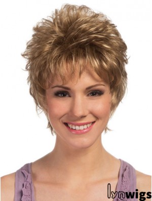 Boycuts Cropped Blonde Curly High Quality Petite Wigs