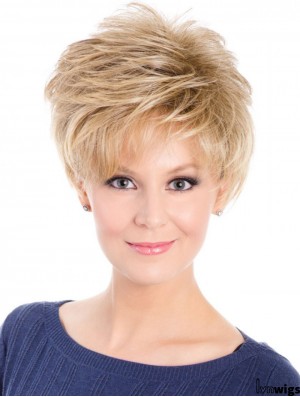 Layered Wavy Short Blonde Synthetic Capless Buy Wig