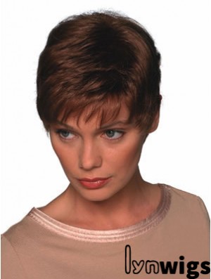 Boycuts Straight Auburn Capless Soft Short Wigs