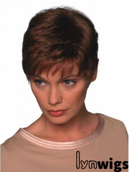 Boycuts Straight Auburn Capless Soft Short Wigs