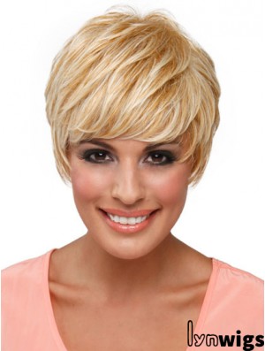 Boycuts Straight Blonde Capless Top Short Wigs