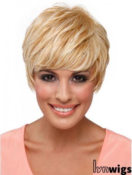 Boycuts Straight Blonde Capless Top Short Wigs