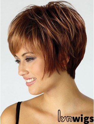 Bobs Straight Auburn Capless Best Short Wigs