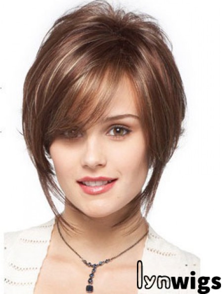 Bobs Wavy Brown Capless Designed Short Wigs