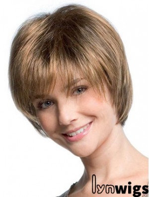 Bobs Straight Blonde Capless Sassy Short Wigs