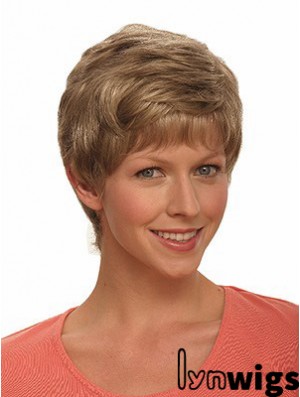 Boycuts Wavy Brown Capless Incredible Short Wigs