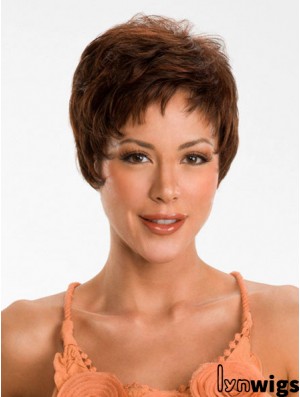 Boycuts Straight Auburn Capless Comfortable Short Wigs