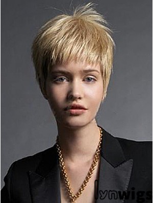 Boycuts Straight Blonde Capless Fabulous Short Wigs