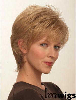 Layered Straight Blonde Capless Suitable Short Wigs