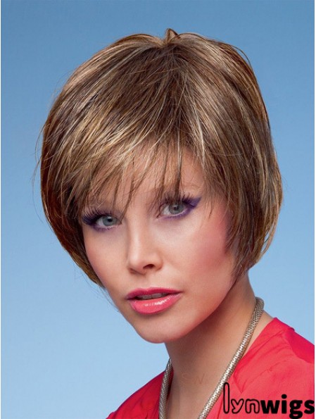 Bobs Straight Brown Capless Fashion Short Wigs