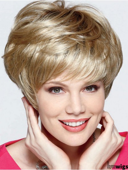 7 inch Fabulous Straight Layered Blonde Short Wigs