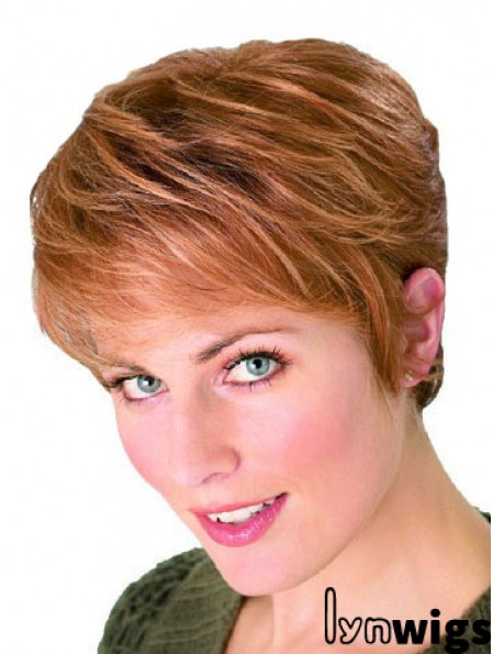 Straight Boycuts Cropped Perfect Auburn Synthetic Wigs