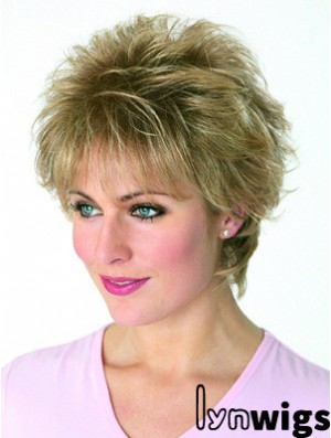 Boycuts Wavy Blonde Capless Cheapest Short Wigs