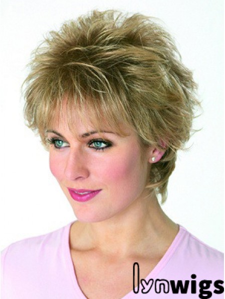 Boycuts Wavy Blonde Capless Cheapest Short Wigs