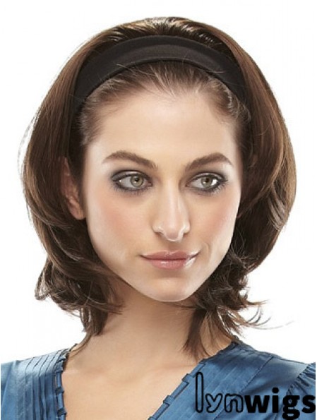 Brazilian Straight Brown Chin Length Clip In Half Wig