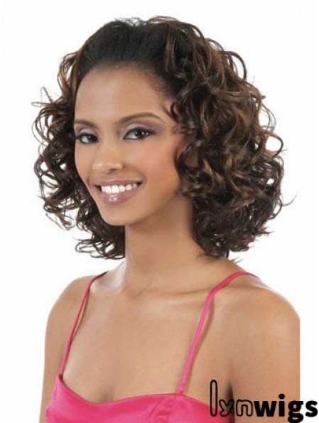 Wavy Shoulder Synthetic Brown Capless Half Wig 