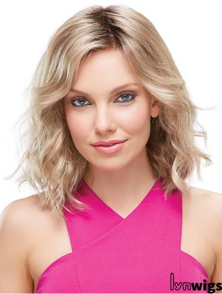 Front Lace Wigs UK Shoulder Length Blonde Color Layered Cut