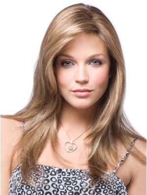 Straight Without Bangs Long Incredible Blonde Synthetic Wigs