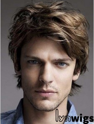 Brown Lace Front Wavy Short Layered Mens Hairstyles