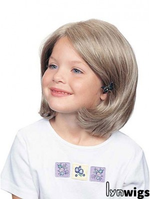 Wavy Chin Length Synthetic 100% Hand-tied Kids Wigs