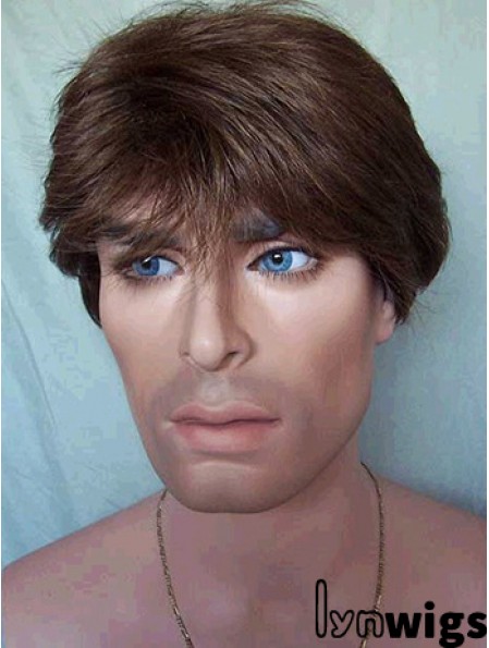 Capless Straight Brown Shory Nice Wig For Man