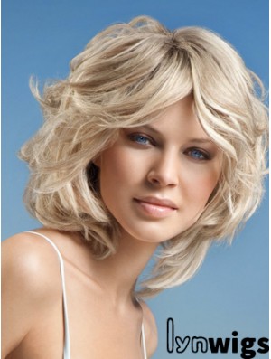 Full Lace Layered Chin Length Wavy 12 inch Platinum Blonde Cheap Fashion Wigs