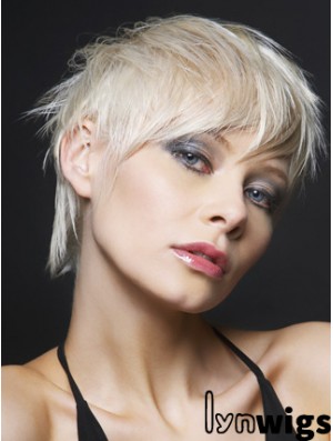 Lace Front Boycuts Short Straight 8 inch Platinum Blonde Ideal Fashion Wigs