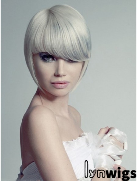 Capless Grey Short Straight 10 inch Hairstyles Fashion Wigs