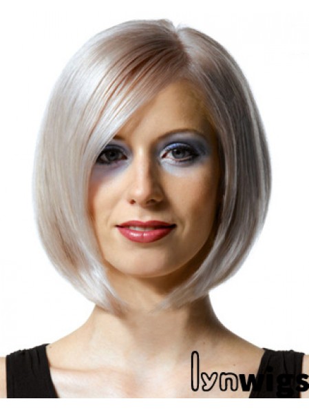 Full Lace Bobs Chin Length Straight 10 inch Platinum Blonde High Quality Fashion Wigs