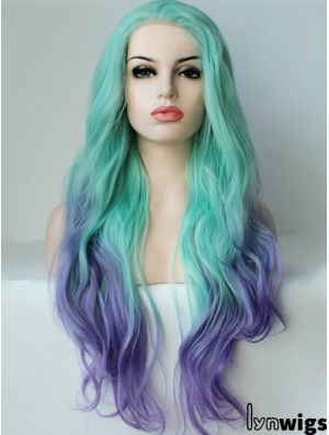 22 inch Ombre/2 Tone Long Without Bangs Wavy Ideal Lace Wigs