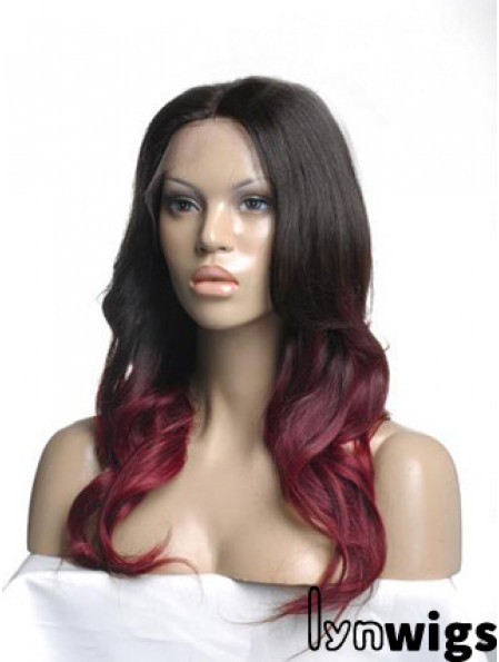 Long Ombre/2 Tone Wavy Without Bangs Good African American Wigs