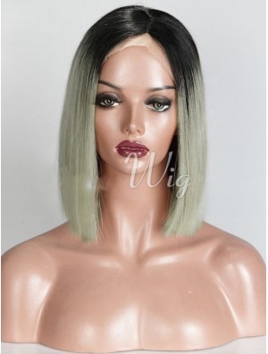 Chin Length Ombre/2 Tone Straight Bobs Suitable African American Wigs