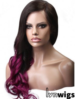 Long Wavy Without Bangs Full Lace 24 inch Hairstyles Black Women Wigs