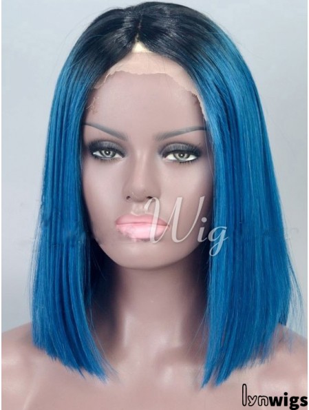 Chin Length Straight Bobs Full Lace 14 inch Cheap Black Women Wigs