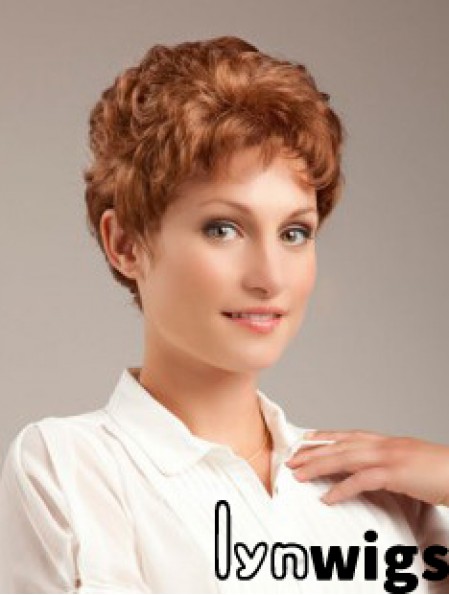 Wavy Auburn Sleek Cropped Classic Wigs