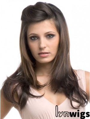 Long Wavy Brown Cheapest Synthetic Half Wigs