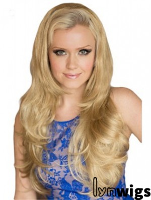 Long Wavy Blonde Exquisite Synthetic Half Wigs