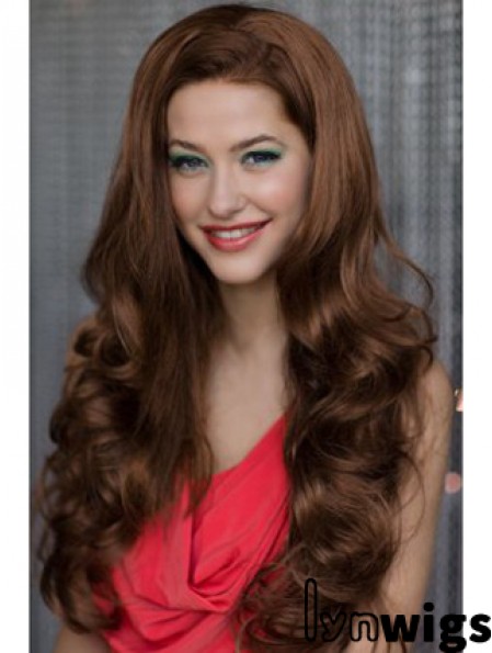 Long Wavy Auburn Soft Synthetic Half Wigs