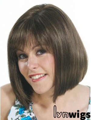 Brown Bob Wig UK With Capless Straight Style Chin Length