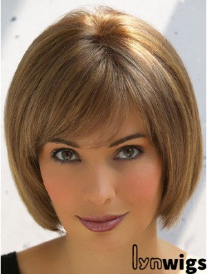 Trendy Brown Remy Human Hair Straight Hair Wigs Online