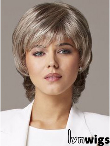 Wavy Capless 10 inch Sleek Short Grey Wigs