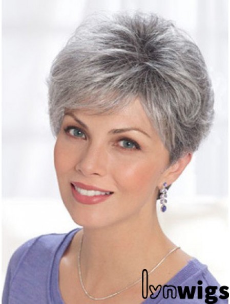 Straight Lace Front 8 inch Online Short Grey Wigs