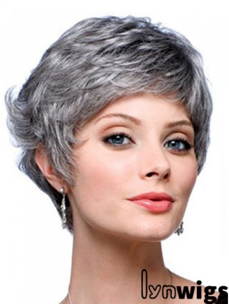 Wavy Capless 8 inch Designed Short Grey Wigs