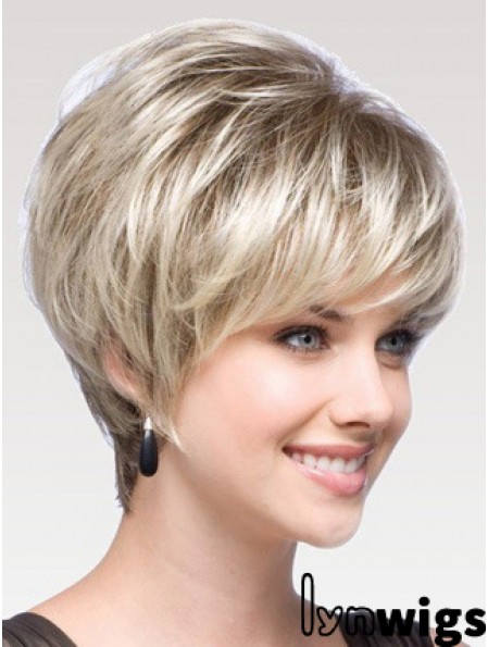 Capless Straight Layered Short 8 inch Modern Human Hair Wigs