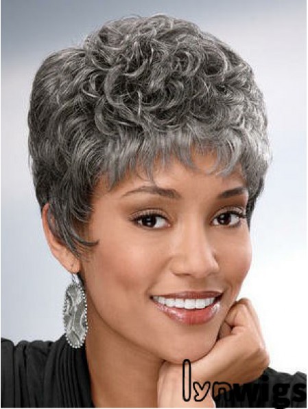 Synthetic Short Curly Capless Elderly Lady Wigs