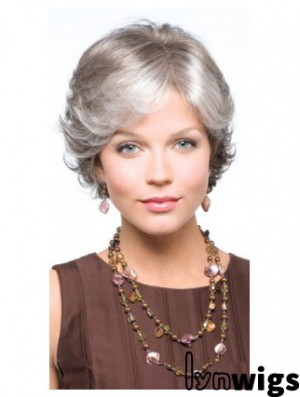 Synthetic Fabulous Short Wavy Grey Wigs