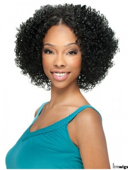 U Part Wigs With Lace Front Chin Length Curly Style