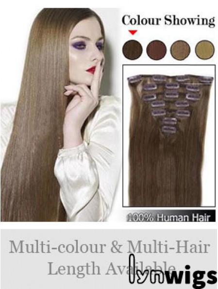 Best Brown Straight Remy Human Hair Clip In Hair Extensions