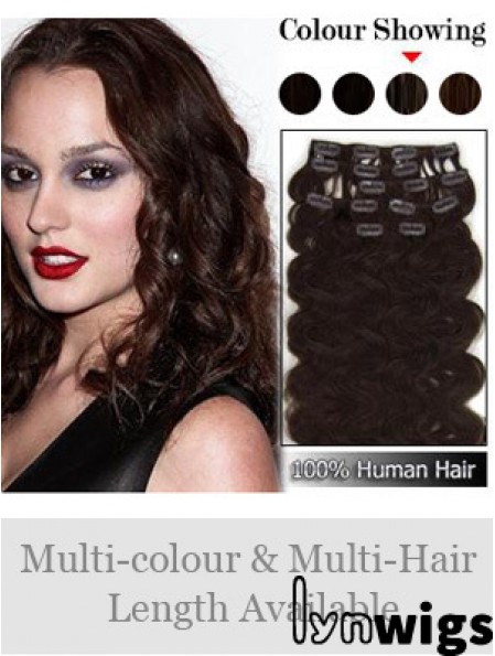 Exquisite Auburn Wavy Remy Human Hair Clip In Hair Extensions